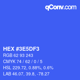 カラーコード: HEX #3E5DF3 | qconv.com