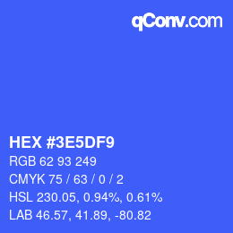 Color code: HEX #3E5DF9 | qconv.com
