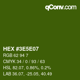 Código de color: HEX #3E5E07 | qconv.com