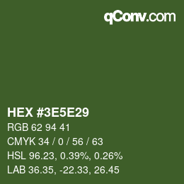 Color code: HEX #3E5E29 | qconv.com