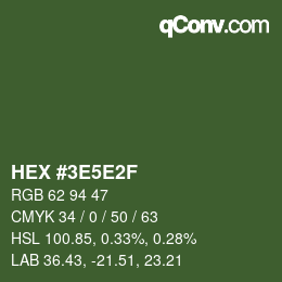 Color code: HEX #3E5E2F | qconv.com