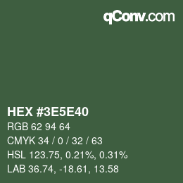 Código de color: HEX #3E5E40 | qconv.com