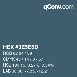 Color code: HEX #3E5E6D | qconv.com