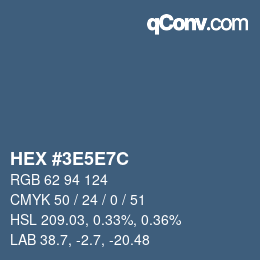 Code couleur: HEX #3E5E7C | qconv.com