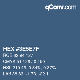 颜色代码: HEX #3E5E7F | qconv.com