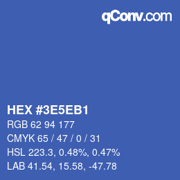 Color code: HEX #3E5EB1 | qconv.com