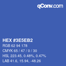 カラーコード: HEX #3E5EB2 | qconv.com