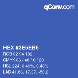 Color code: HEX #3E5EB6 | qconv.com