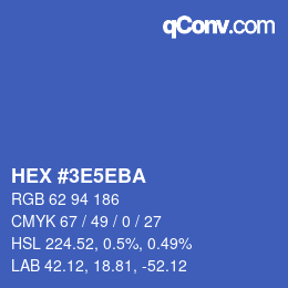 Color code: HEX #3E5EBA | qconv.com