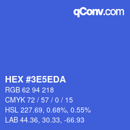 Color code: HEX #3E5EDA | qconv.com