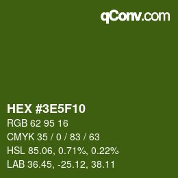 Color code: HEX #3E5F10 | qconv.com