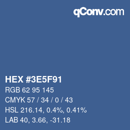 Color code: HEX #3E5F91 | qconv.com