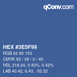 Color code: HEX #3E5F99 | qconv.com