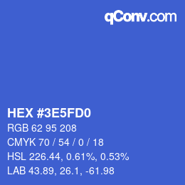 Color code: HEX #3E5FD0 | qconv.com