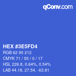 Color code: HEX #3E5FD4 | qconv.com