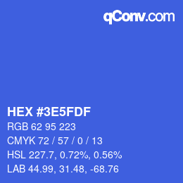Color code: HEX #3E5FDF | qconv.com