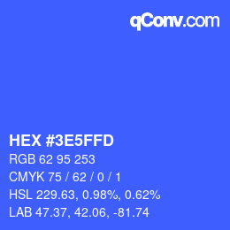 Color code: HEX #3E5FFD | qconv.com
