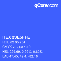 Color code: HEX #3E5FFE | qconv.com