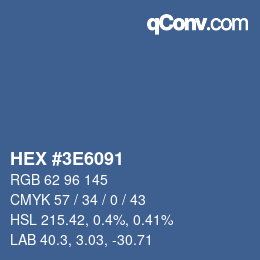 Color code: HEX #3E6091 | qconv.com
