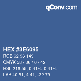 Color code: HEX #3E6095 | qconv.com