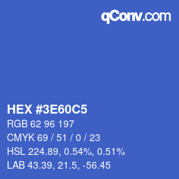 Color code: HEX #3E60C5 | qconv.com