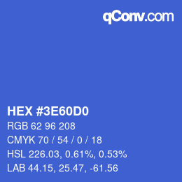 Color code: HEX #3E60D0 | qconv.com