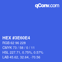 Color code: HEX #3E60E4 | qconv.com