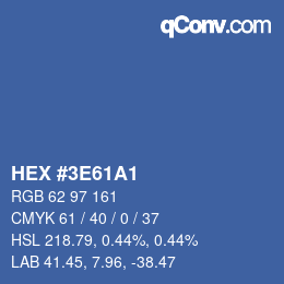 Color code: HEX #3E61A1 | qconv.com