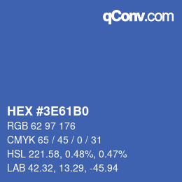 Color code: HEX #3E61B0 | qconv.com
