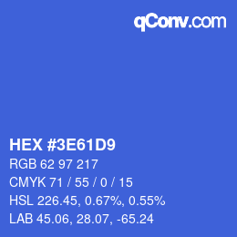 Color code: HEX #3E61D9 | qconv.com