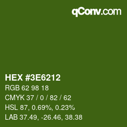 Color code: HEX #3E6212 | qconv.com