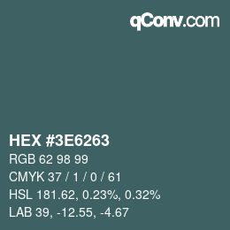 Color code: HEX #3E6263 | qconv.com