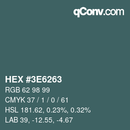 Color code: HEX #3E6263 | qconv.com