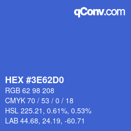 Color code: HEX #3E62D0 | qconv.com