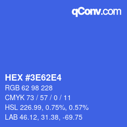 Color code: HEX #3E62E4 | qconv.com