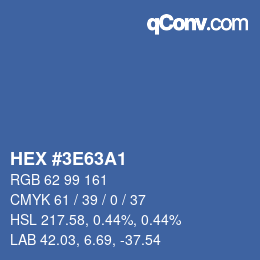 Color code: HEX #3E63A1 | qconv.com
