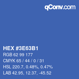 Color code: HEX #3E63B1 | qconv.com