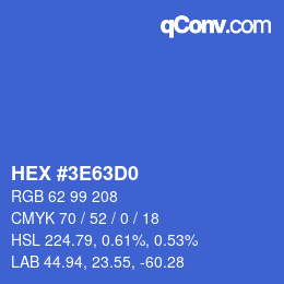 Color code: HEX #3E63D0 | qconv.com