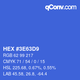 カラーコード: HEX #3E63D9 | qconv.com