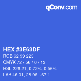 Color code: HEX #3E63DF | qconv.com