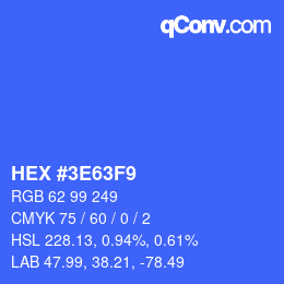 Color code: HEX #3E63F9 | qconv.com