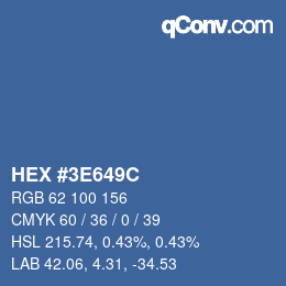 Color code: HEX #3E649C | qconv.com