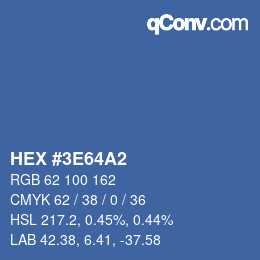 Color code: HEX #3E64A2 | qconv.com