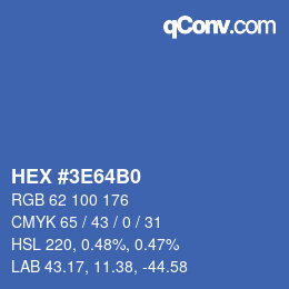 Color code: HEX #3E64B0 | qconv.com