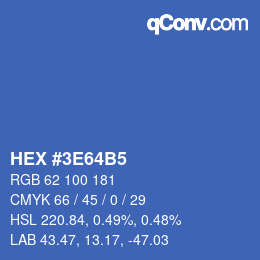 カラーコード: HEX #3E64B5 | qconv.com