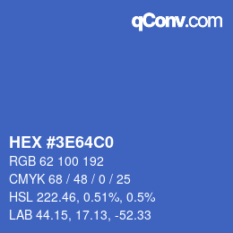 Color code: HEX #3E64C0 | qconv.com