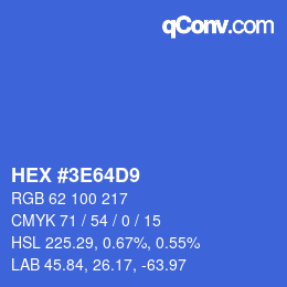 Color code: HEX #3E64D9 | qconv.com