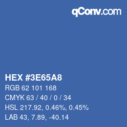 Color code: HEX #3E65A8 | qconv.com