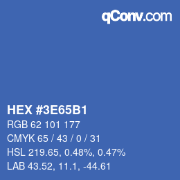 Color code: HEX #3E65B1 | qconv.com