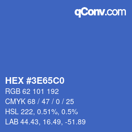 Farbcode: HEX #3E65C0 | qconv.com